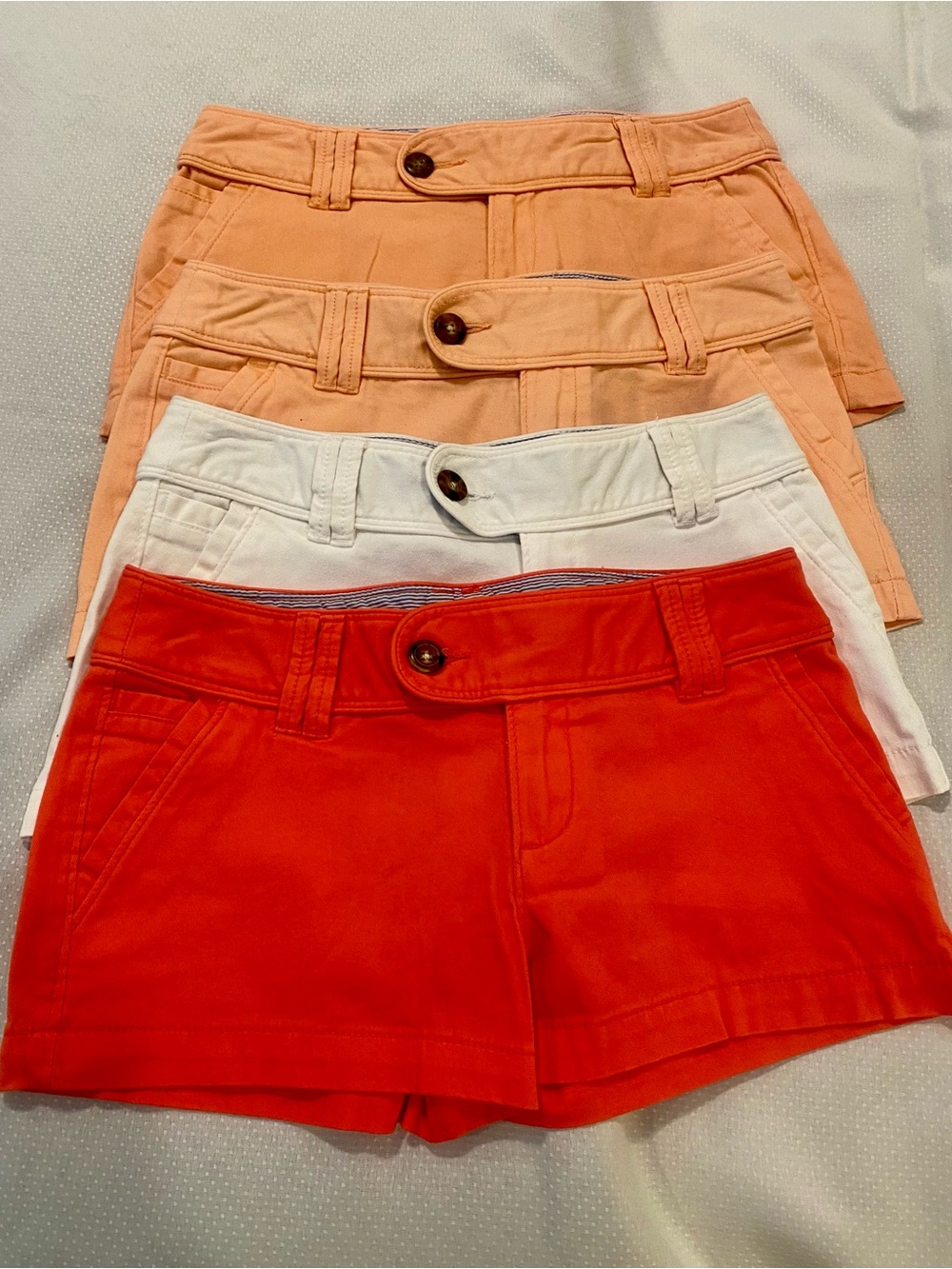 Red Camel Hipsters Women's Shorts Set — Coral, White and 2 shades of Peach.
